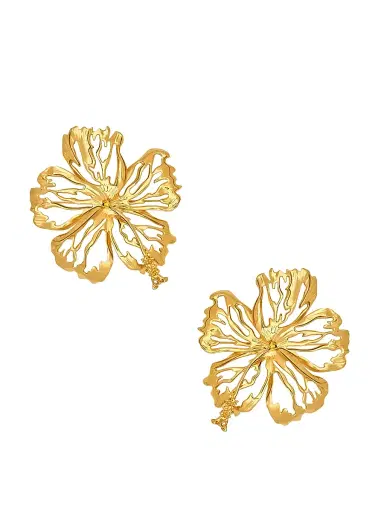 Oscar de la Renta Women's 24K-Gold-Plated Hibiscus Stud Earrings - Gold | Thumbnail 1 Oscar de la Renta Women's 24K-Gold-Plated Hibiscus Stud Earrings - Gold | Thumbnail 1
