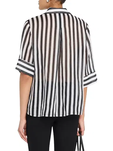 Kobi Halperin Women's Jolie Sheer Striped Blouse - Black White - Size XL | Thumbnail 4 Kobi Halperin Women's Jolie Sheer Striped Blouse - Black White - Size XL | Thumbnail 4