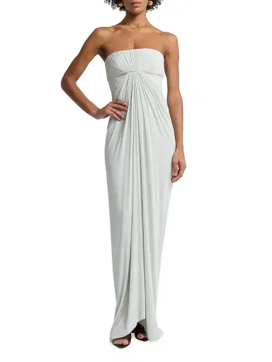 Alberta Ferretti Women's Draped Jersey Strapless Dress - Ice | Thumbnail 2 Alberta Ferretti Women's Draped Jersey Strapless Dress - Ice | Thumbnail 2