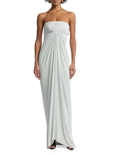 Alberta Ferretti Women's Draped Jersey Strapless Dress - Ice | Thumbnail 3 Alberta Ferretti Women's Draped Jersey Strapless Dress - Ice | Thumbnail 3