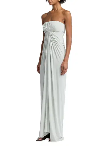 Alberta Ferretti Women's Draped Jersey Strapless Dress - Ice | Thumbnail 4 Alberta Ferretti Women's Draped Jersey Strapless Dress - Ice | Thumbnail 4