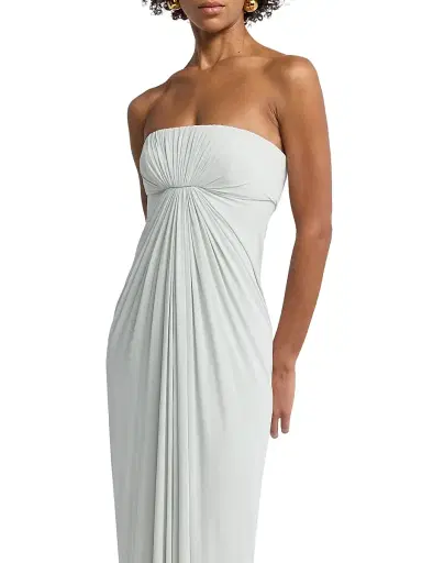 Alberta Ferretti Women's Draped Jersey Strapless Dress - Ice | Thumbnail 6 Alberta Ferretti Women's Draped Jersey Strapless Dress - Ice | Thumbnail 6