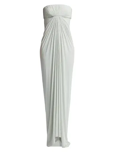 Alberta Ferretti Women's Draped Jersey Strapless Dress - Ice | Thumbnail 1 Alberta Ferretti Women's Draped Jersey Strapless Dress - Ice | Thumbnail 1