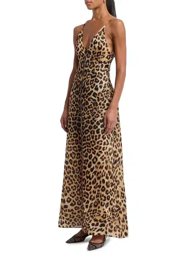 Alberta Ferretti Women's Leopard-Print Silk Maxi-Dress | Thumbnail 4 Alberta Ferretti Women's Leopard-Print Silk Maxi-Dress | Thumbnail 4