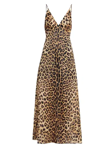 Alberta Ferretti Women's Leopard-Print Silk Maxi-Dress | Thumbnail 1 Alberta Ferretti Women's Leopard-Print Silk Maxi-Dress | Thumbnail 1