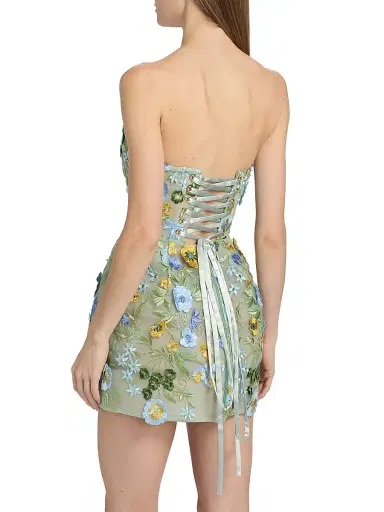 Bronx and Banco Women's Jasmine Maraya Floral Appliqué Strapless Minidress - Blue Multi | Thumbnail 5 Bronx and Banco Women's Jasmine Maraya Floral Appliqué Strapless Minidress - Blue Multi | Thumbnail 5