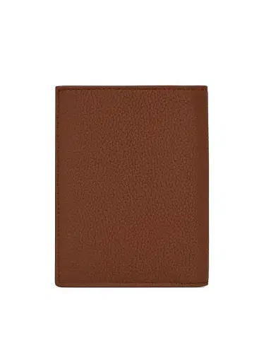 Saint Laurent Men's Tiny Cassandre Credit Card Wallet in Grained Leather - Toasted Brown | Thumbnail 4 Saint Laurent Men's Tiny Cassandre Credit Card Wallet in Grained Leather - Toasted Brown | Thumbnail 4