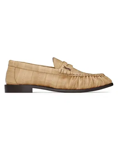 Saint Laurent Women's Le Loafers Supple in Eel - Soft Beige | Thumbnail 1 Saint Laurent Women's Le Loafers Supple in Eel - Soft Beige | Thumbnail 1