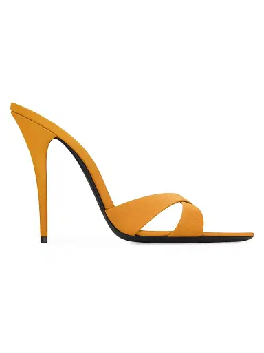 Saint Laurent Women's Kirat Sandals in Satin Crepe - Yellow - Size 6 | Thumbnail 1 Saint Laurent Women's Kirat Sandals in Satin Crepe - Yellow - Size 6 | Thumbnail 1