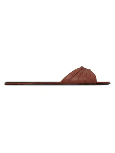 Saint Laurent Women's Slides in Smooth Leather - Aesthetic Brown - Size 4 | Thumbnail 1 Saint Laurent Women's Slides in Smooth Leather - Aesthetic Brown - Size 4 | Thumbnail 1