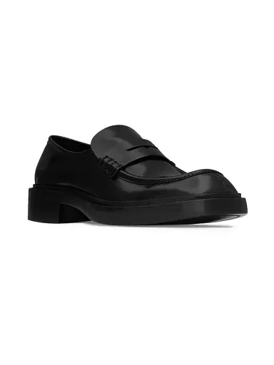 Saint Laurent Men's Harvey Loafers in Smooth Leather - Black | Thumbnail 2 Saint Laurent Men's Harvey Loafers in Smooth Leather - Black | Thumbnail 2