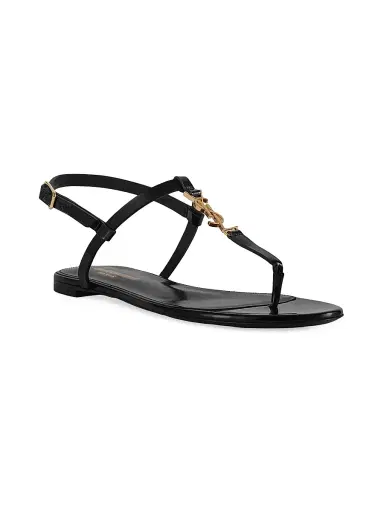Saint Laurent Women's Cassandra Sandals in Patent Leather | Thumbnail 2 Saint Laurent Women's Cassandra Sandals in Patent Leather | Thumbnail 2