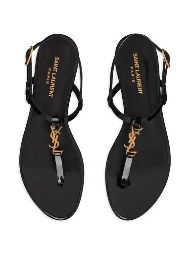 Saint Laurent Women's Cassandra Sandals in Patent Leather | Thumbnail 3 Saint Laurent Women's Cassandra Sandals in Patent Leather | Thumbnail 3