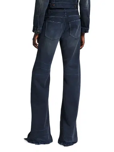 Balenciaga Women's Curved Waist Pants - Navy Dirty Dark Blue | Thumbnail 4 Balenciaga Women's Curved Waist Pants - Navy Dirty Dark Blue | Thumbnail 4