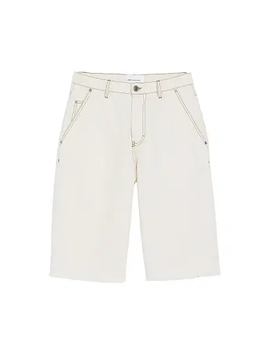 AMI Paris Men's Wide-Leg Denim Shorts - Blanc Creme | Thumbnail 1 AMI Paris Men's Wide-Leg Denim Shorts - Blanc Creme | Thumbnail 1