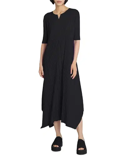 Pleats Please Issey Miyake Women's Mellow Pleats Balloon Midi-Dress - Black | Thumbnail 2 Pleats Please Issey Miyake Women's Mellow Pleats Balloon Midi-Dress - Black | Thumbnail 2