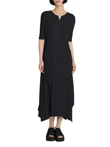 Pleats Please Issey Miyake Women's Mellow Pleats Balloon Midi-Dress - Black | Thumbnail 3 Pleats Please Issey Miyake Women's Mellow Pleats Balloon Midi-Dress - Black | Thumbnail 3
