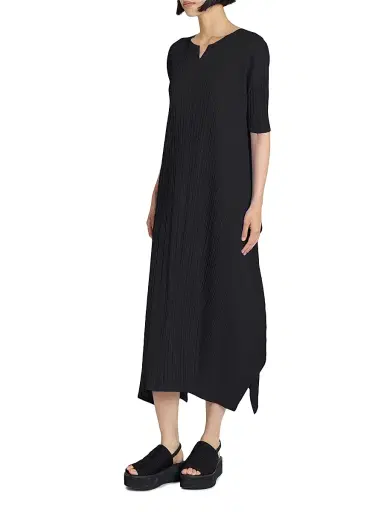 Pleats Please Issey Miyake Women's Mellow Pleats Balloon Midi-Dress - Black | Thumbnail 4 Pleats Please Issey Miyake Women's Mellow Pleats Balloon Midi-Dress - Black | Thumbnail 4