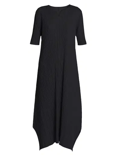 Pleats Please Issey Miyake Women's Mellow Pleats Balloon Midi-Dress - Black | Thumbnail 1 Pleats Please Issey Miyake Women's Mellow Pleats Balloon Midi-Dress - Black | Thumbnail 1