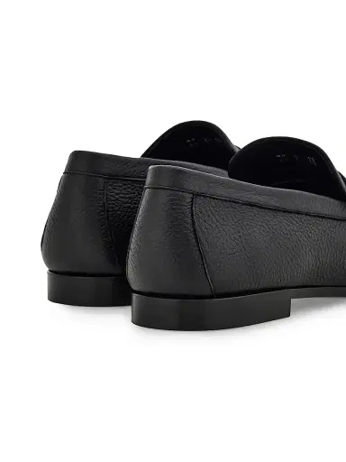 FERRAGAMO Men's Leather Penny Loafers - Nero | Thumbnail 4 FERRAGAMO Men's Leather Penny Loafers - Nero | Thumbnail 4
