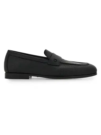 FERRAGAMO Men's Leather Penny Loafers - Nero | Thumbnail 1 FERRAGAMO Men's Leather Penny Loafers - Nero | Thumbnail 1
