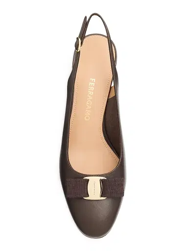 FERRAGAMO Women's Vara Bow 50MM Slingback Pumps - Moro | Thumbnail 4 FERRAGAMO Women's Vara Bow 50MM Slingback Pumps - Moro | Thumbnail 4
