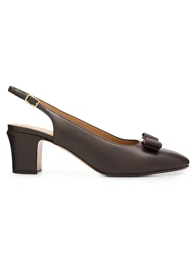 FERRAGAMO Women's Vara Bow 50MM Slingback Pumps - Moro | Thumbnail 1 FERRAGAMO Women's Vara Bow 50MM Slingback Pumps - Moro | Thumbnail 1