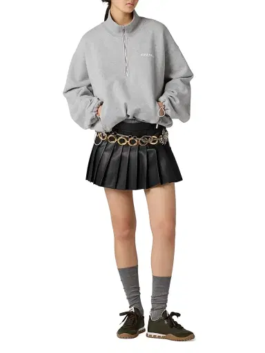 Miu Miu Women's Nappa Leather Skirt - Black | Thumbnail 2 Miu Miu Women's Nappa Leather Skirt - Black | Thumbnail 2
