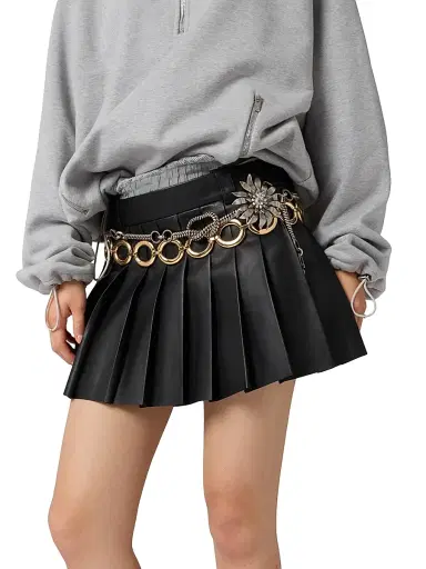 Miu Miu Women's Nappa Leather Skirt - Black | Thumbnail 3 Miu Miu Women's Nappa Leather Skirt - Black | Thumbnail 3