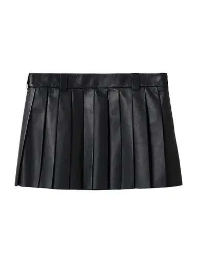 Miu Miu Women's Nappa Leather Skirt - Black | Thumbnail 1 Miu Miu Women's Nappa Leather Skirt - Black | Thumbnail 1