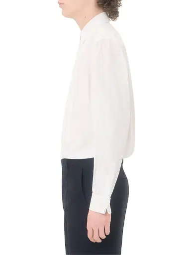 Valentino Garavani Men's Cotton Poplin Shirt with Pleated Plastron and Lace Details - White | Thumbnail 4 Valentino Garavani Men's Cotton Poplin Shirt with Pleated Plastron and Lace Details - White | Thumbnail 4