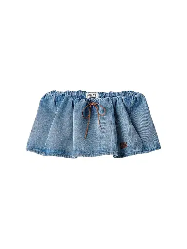 Miu Miu Women's Washed Denim Mini-Skirt - Blue | Thumbnail 1 Miu Miu Women's Washed Denim Mini-Skirt - Blue | Thumbnail 1