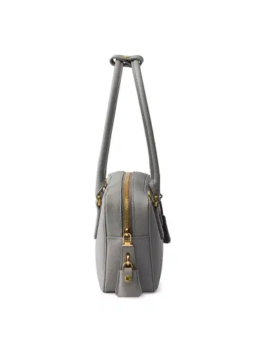 Prada Women's Small Saffiano Leather Top Handle Bag - Grey | Thumbnail 4 Prada Women's Small Saffiano Leather Top Handle Bag - Grey | Thumbnail 4