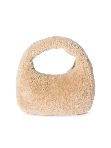 Miu Miu Women's Wander Shearling Top Handle Bag - Beige Khaki | Thumbnail 3 Miu Miu Women's Wander Shearling Top Handle Bag - Beige Khaki | Thumbnail 3