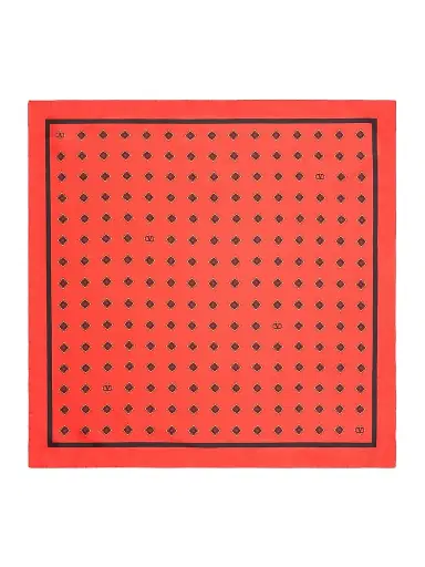 Valentino Garavani Men's Opticool Silk Scarf - Red Black | Thumbnail 2 Valentino Garavani Men's Opticool Silk Scarf - Red Black | Thumbnail 2
