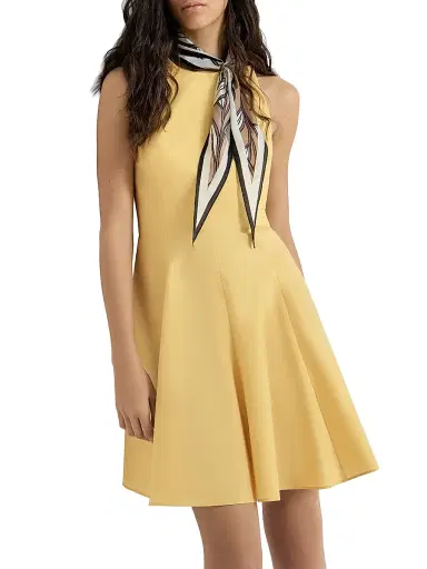 Brunello Cucinelli Women's Techno Cotton Poplin Mini Dress - Yellow | Thumbnail 4 Brunello Cucinelli Women's Techno Cotton Poplin Mini Dress - Yellow | Thumbnail 4