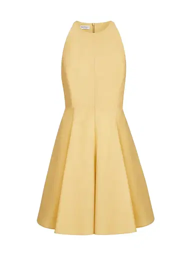 Brunello Cucinelli Women's Techno Cotton Poplin Mini Dress - Yellow | Thumbnail 1 Brunello Cucinelli Women's Techno Cotton Poplin Mini Dress - Yellow | Thumbnail 1