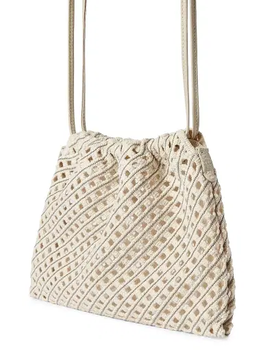 Brunello Cucinelli Women's Sartorial Bucket Bag in Precious Cotton Net - | Thumbnail 4 Brunello Cucinelli Women's Sartorial Bucket Bag in Precious Cotton Net - | Thumbnail 4