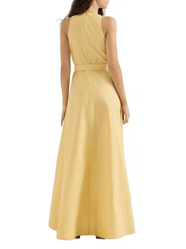 Brunello Cucinelli Women's Techno Cotton Poplin Belted Dress - Yellow | Thumbnail 3 Brunello Cucinelli Women's Techno Cotton Poplin Belted Dress - Yellow | Thumbnail 3