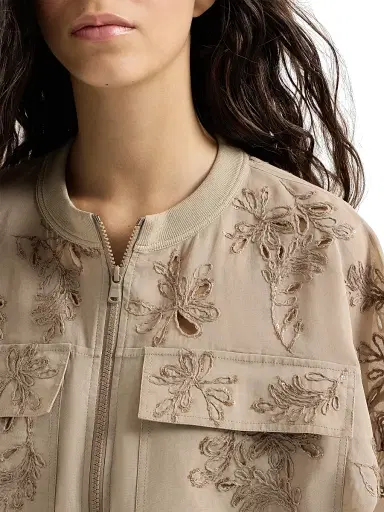 Brunello Cucinelli Women's Cotton Organza Outerwear Jacket with Dazzling Broderie Anglaise | Thumbnail 5 Brunello Cucinelli Women's Cotton Organza Outerwear Jacket with Dazzling Broderie Anglaise | Thumbnail 5