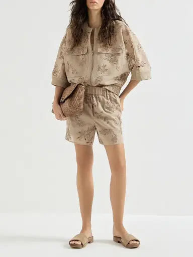 Brunello Cucinelli Women's Cotton Organza Outerwear Jacket with Dazzling Broderie Anglaise | Thumbnail 6 Brunello Cucinelli Women's Cotton Organza Outerwear Jacket with Dazzling Broderie Anglaise | Thumbnail 6