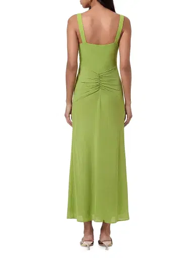 NICHOLAS Women's Calia Ruched Georgette Maxi Dress - Leaf | Thumbnail 4 NICHOLAS Women's Calia Ruched Georgette Maxi Dress - Leaf | Thumbnail 4