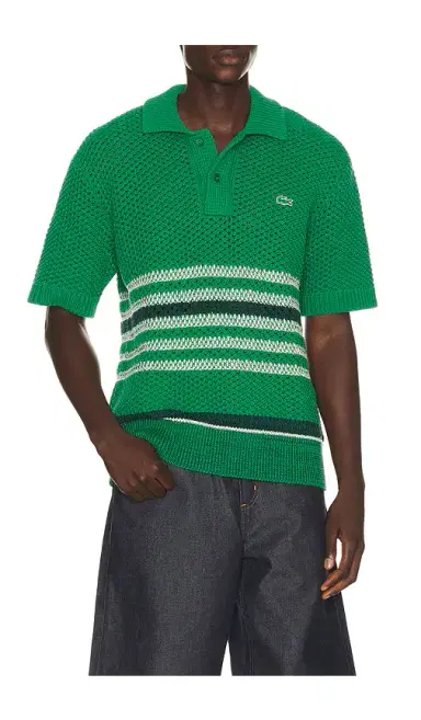 Lacoste Runway Lacy Striped Polo Collar Sweater | Thumbnail 6 Lacoste Runway Lacy Striped Polo Collar Sweater | Thumbnail 6