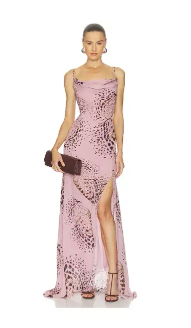 Blumarine Print Cowl Neck Dress | Thumbnail 1 Blumarine Print Cowl Neck Dress | Thumbnail 1