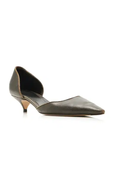 The Row Liisa Kitten Leather d'Orsay Pumps | Thumbnail 5 The Row Liisa Kitten Leather d'Orsay Pumps | Thumbnail 5