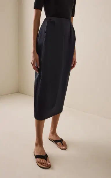 The Row Gamin Wool-Silk Midi Skirt | Thumbnail 3 The Row Gamin Wool-Silk Midi Skirt | Thumbnail 3