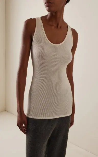 The Row Cendrea Ribbed Jersey Racerback Tank Top | Thumbnail 3 The Row Cendrea Ribbed Jersey Racerback Tank Top | Thumbnail 3