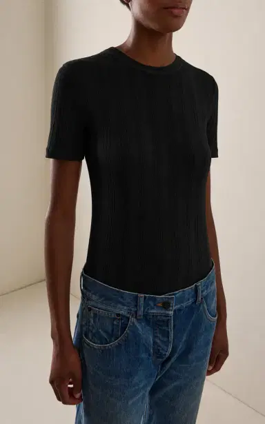 The Row Etina Ribbed Cotton T-Shirt | Thumbnail 4 The Row Etina Ribbed Cotton T-Shirt | Thumbnail 4