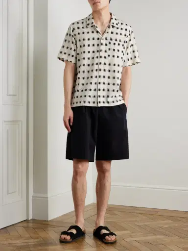 Folk Assembly Wide-Leg Cotton-Blend Seersucker Shorts - Men | Thumbnail 2 Folk Assembly Wide-Leg Cotton-Blend Seersucker Shorts - Men | Thumbnail 2