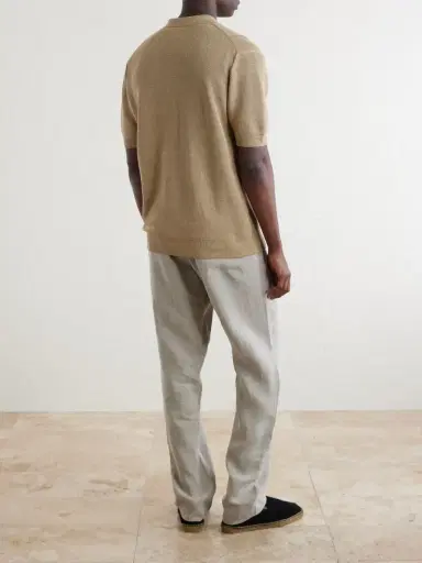 Sunspel Honeycomb-Knit Linen and Silk-Blend Polo Shirt - Men | Thumbnail 4 Sunspel Honeycomb-Knit Linen and Silk-Blend Polo Shirt - Men | Thumbnail 4